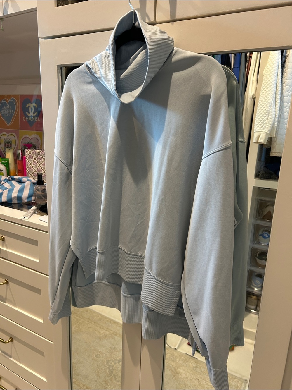 lululemon athletica Light Blue Turtleneck Sweatshirt
